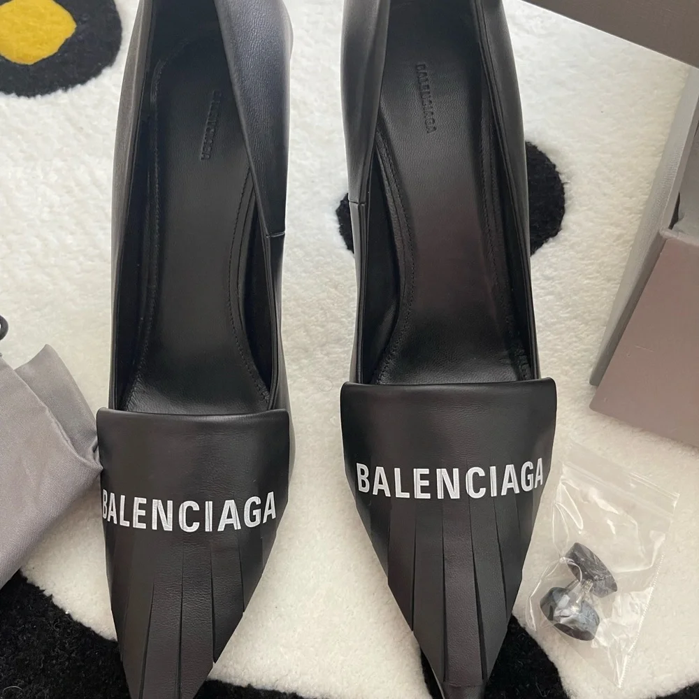Balencigia Fringe Knife Heels - Picture 2 of 8